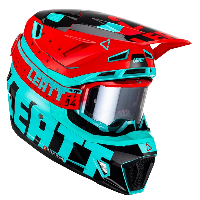Casco con Gafas Leatt Moto 7.5 Azul Claro