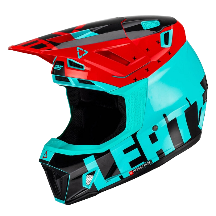 Casco con Gafas Leatt Moto 7.5 Azul Claro