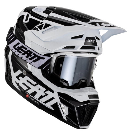 Casco con Gafas Leatt Moto 7.5 Negro / Blanco