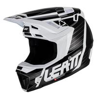 Casco con Gafas Leatt Moto 7.5 Negro / Blanco